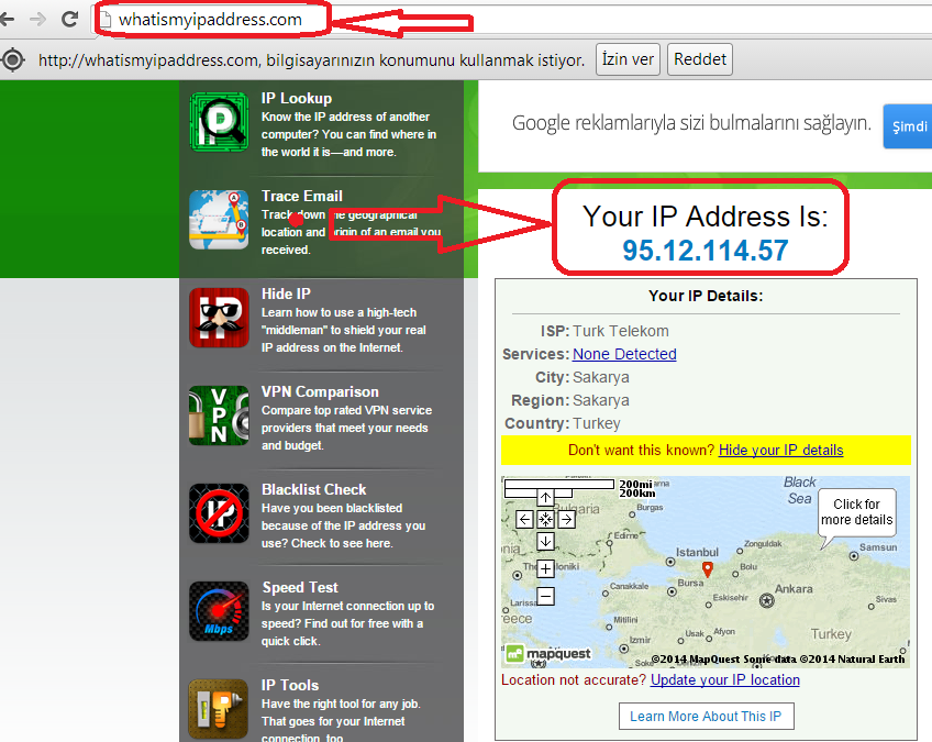 Benim ip nedir bilgisayarlar